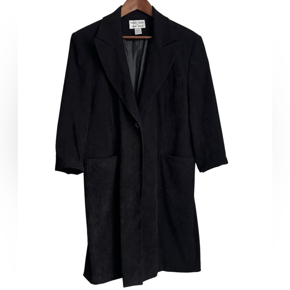 Focus 2000 By Charles Glueck Vintage Woman’s Black Long‎ Jacket - SZ: 16